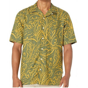 Ted Baker Viktor Dark Green Floral Short Sleeve Button Down Men's 6 (US XL) NWT